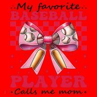 Favorite Baseball Player Calls Me Mom Mothers Day Coquette Santa Hat thumb 1