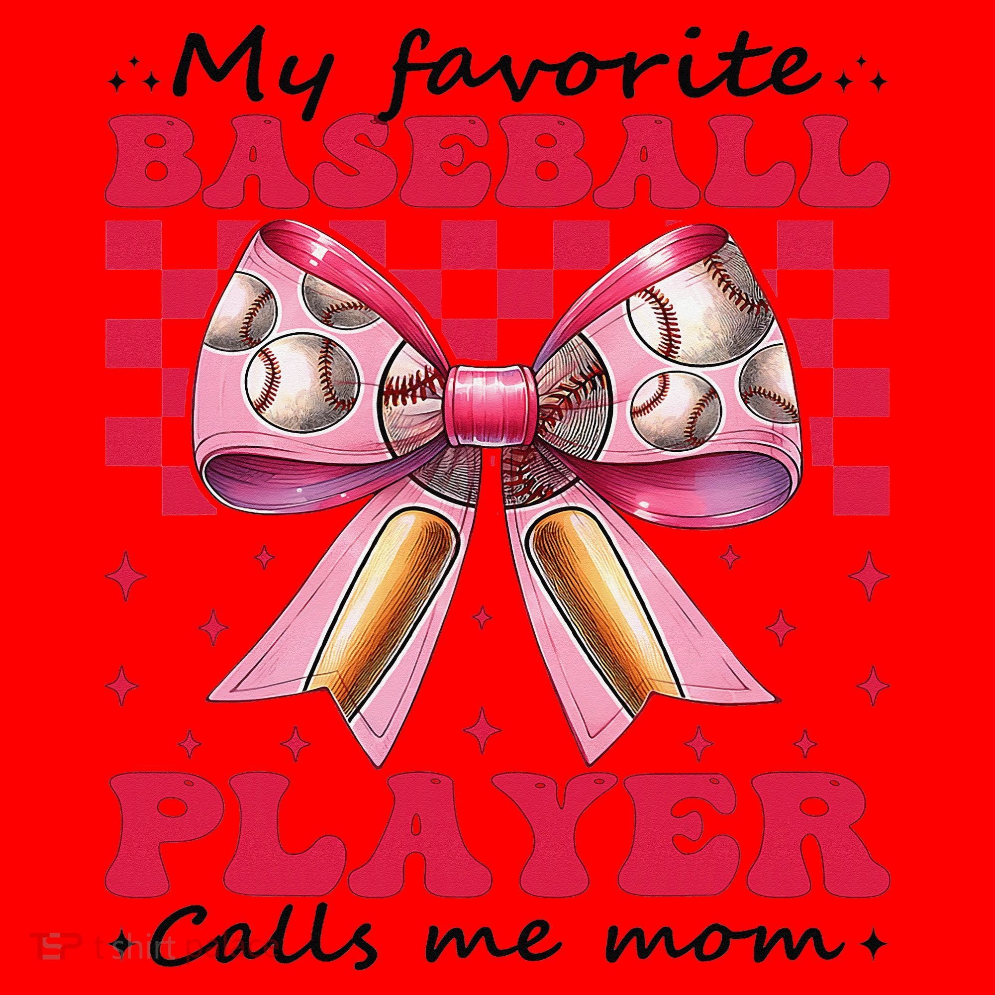 Favorite Baseball Player Calls Me Mom Mothers Day Coquette Santa Hat