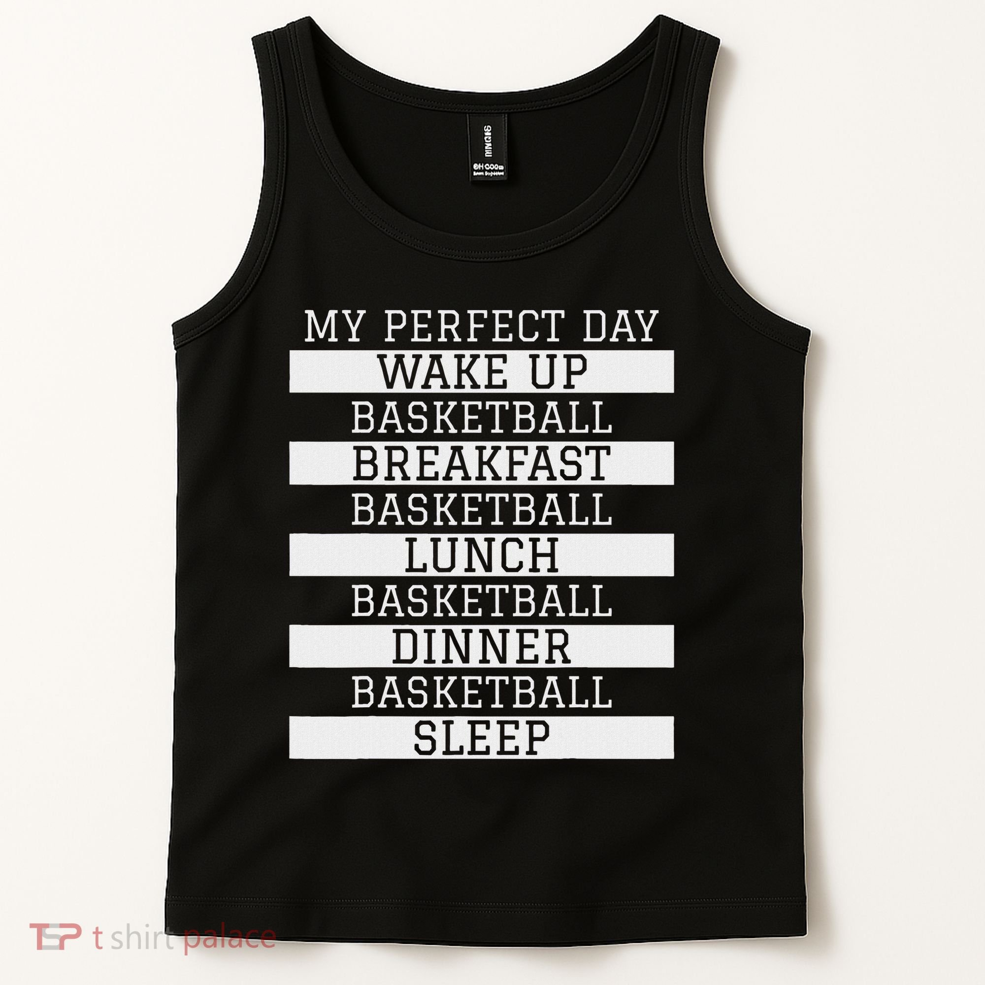 Funny Basketball Player Gift 'my Perfect Day' Basketball Tank Top