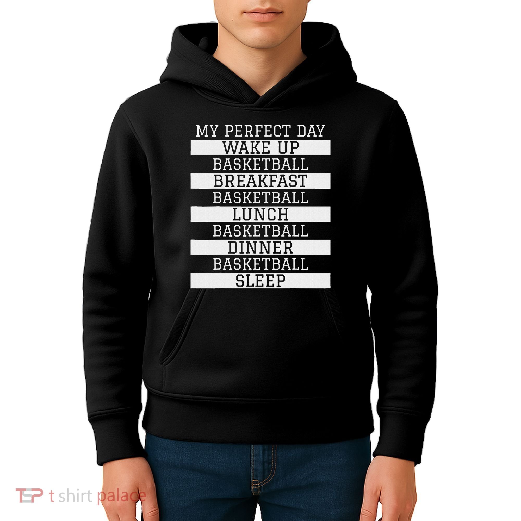 Funny Basketball Player Gift 'my Perfect Day' Basketball Kids Hoodie