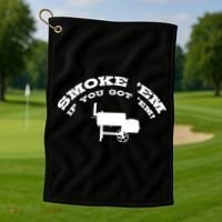 Funny Bbq Pit Offset Smoker Accessory Pitmaster Sweagift Golf Towel thumb 1