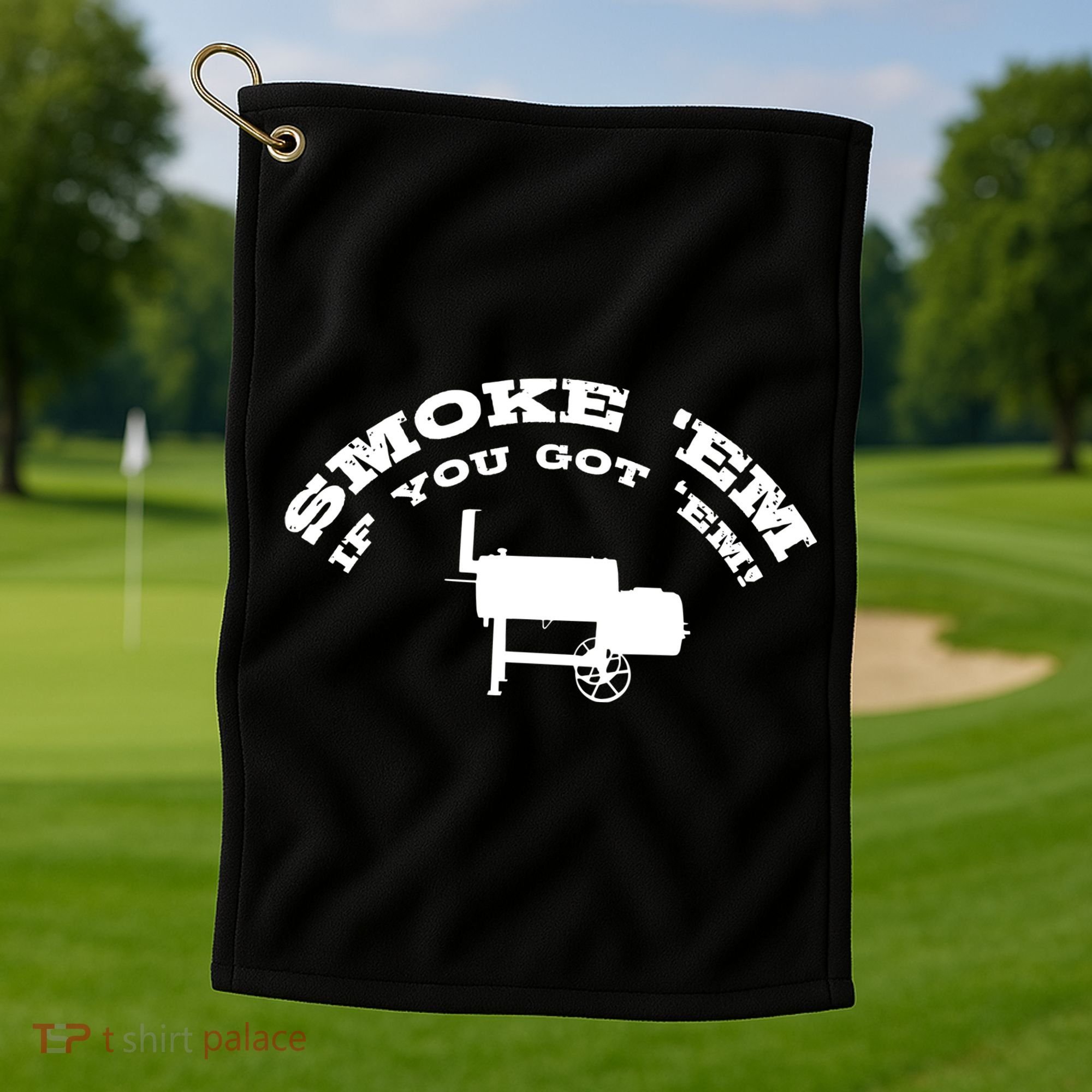 Funny Bbq Pit Offset Smoker Accessory Pitmaster Sweagift Golf Towel