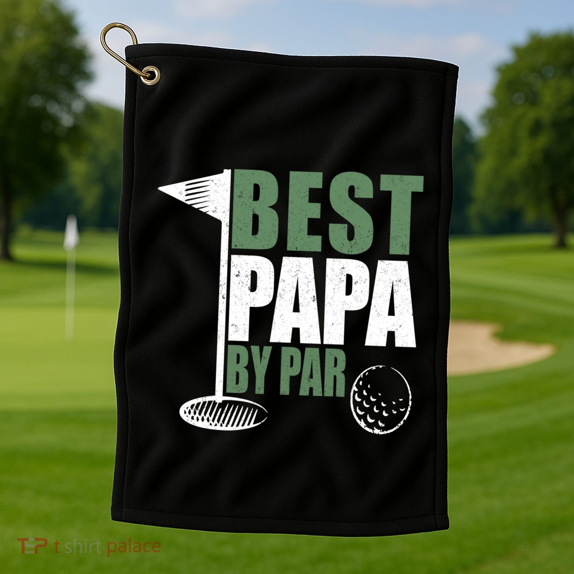 Funny Best Papa By Par FatherS Day Golf Dad Grandpa Gift Cute Gift Golf Towel