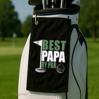 Funny Best Papa By Par FatherS Day Golf Dad Grandpa Gift Cute Gift Golf Towel thumb 2