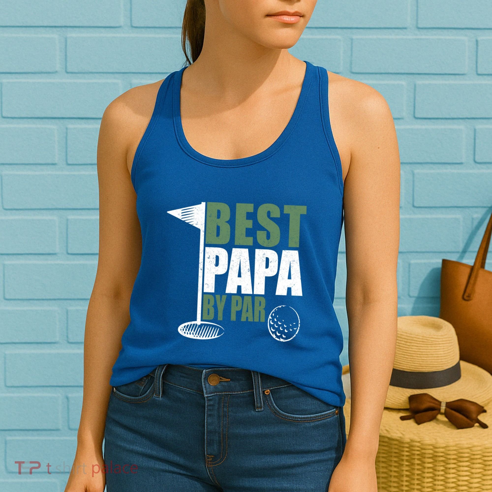 Funny Best Papa By Par FatherS Day Golf Dad Grandpa Gift Cute Gift Women's Tank Top