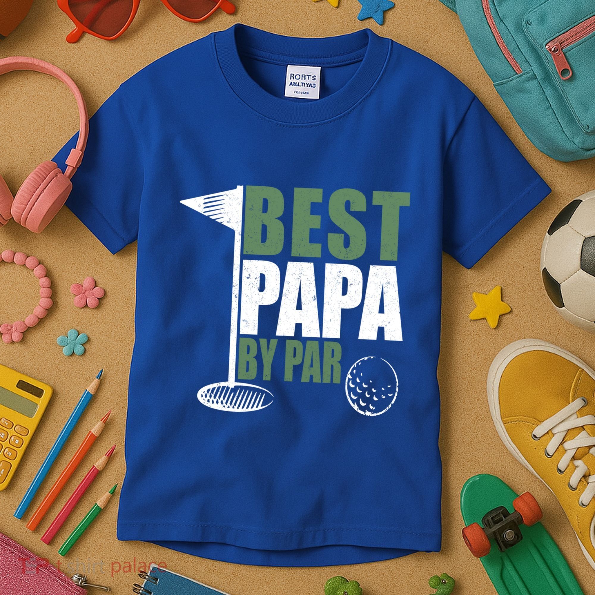 Funny Best Papa By Par FatherS Day Golf Dad Grandpa Gift Cute Gift Kids T-Shirt