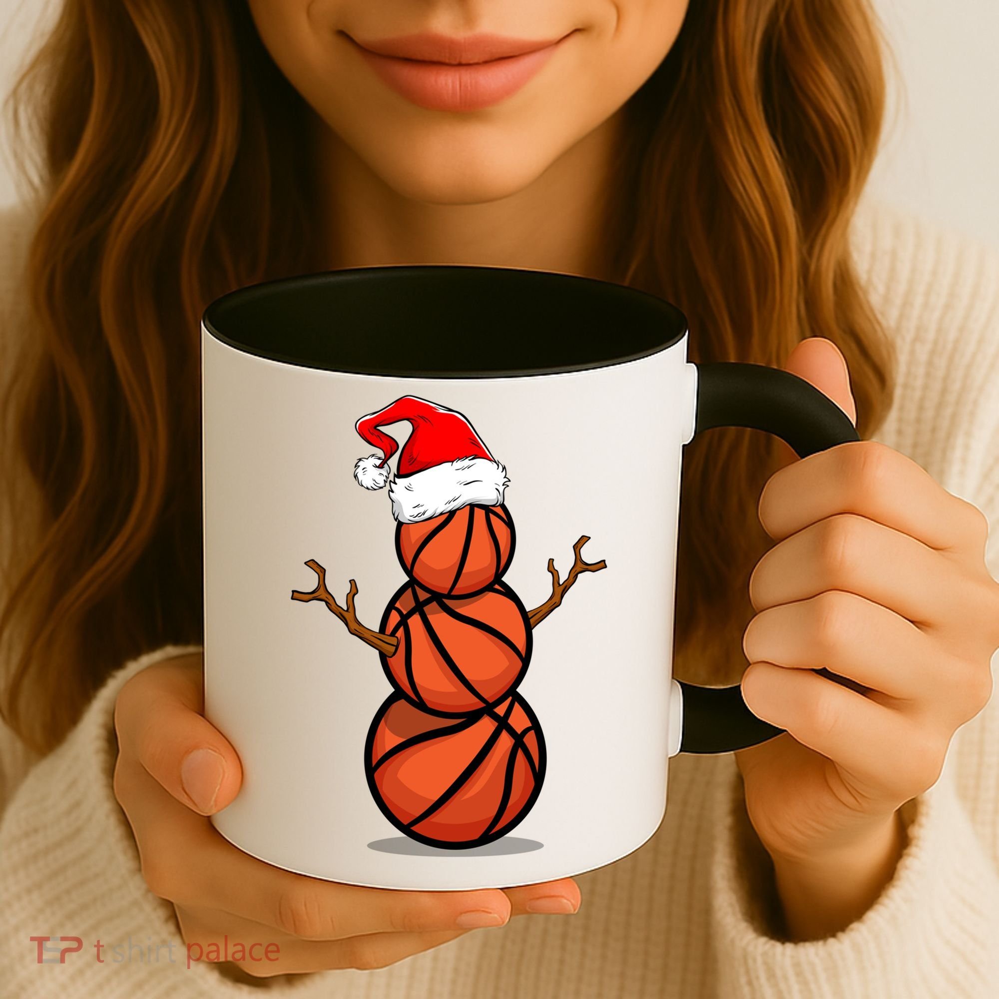 Funny Basketball Player Snow Christmas Gift Coffee Mug