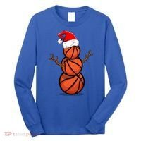 Funny Basketball Player Snow Christmas Gift Long Sleeve Shirt thumb 0