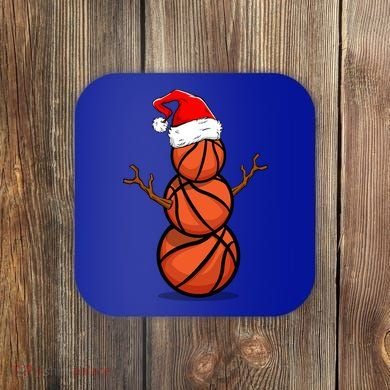 Funny Basketball Player Snow Christmas Gift Coaster