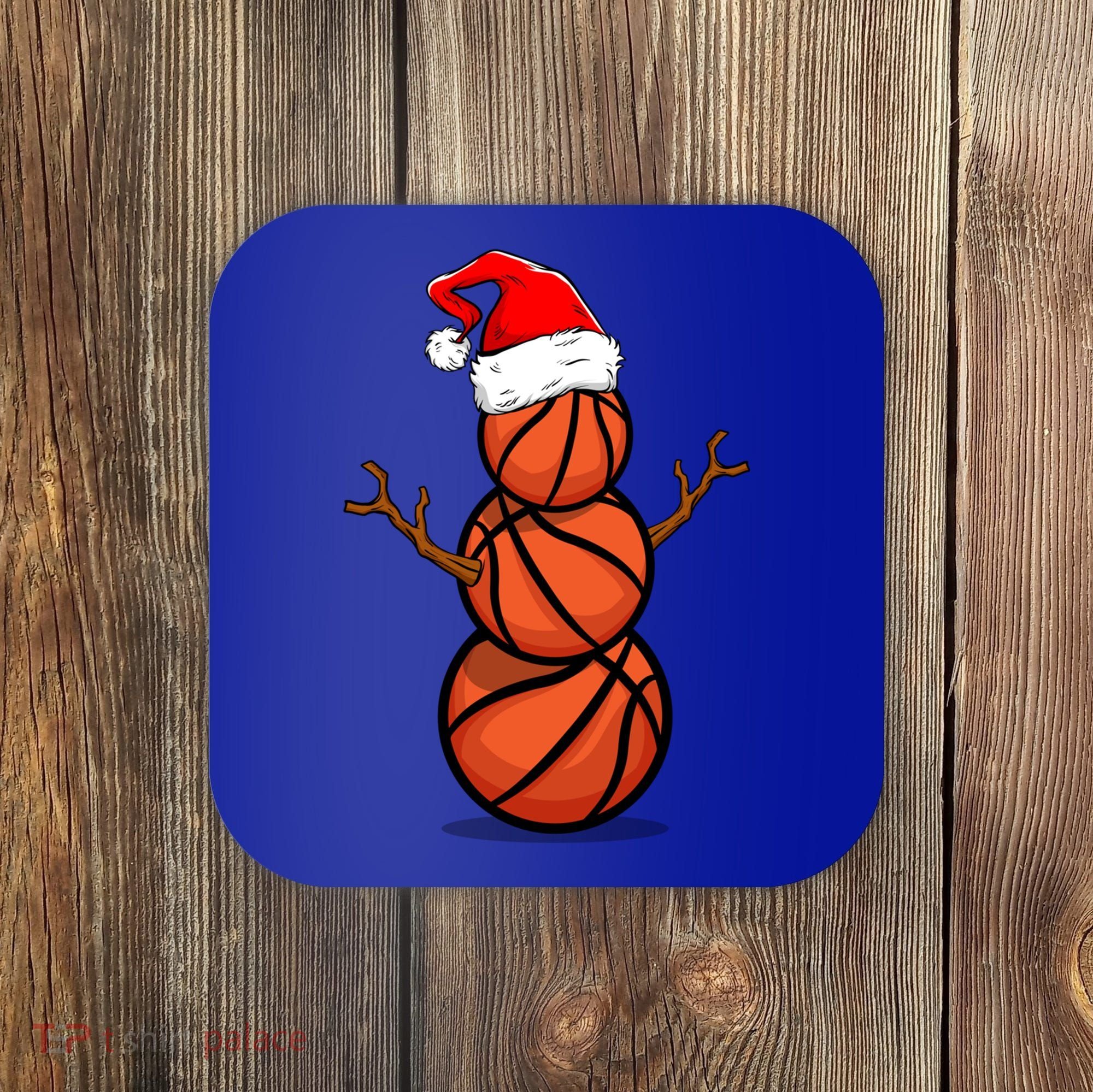 Funny Basketball Player Snow Christmas Gift Coaster