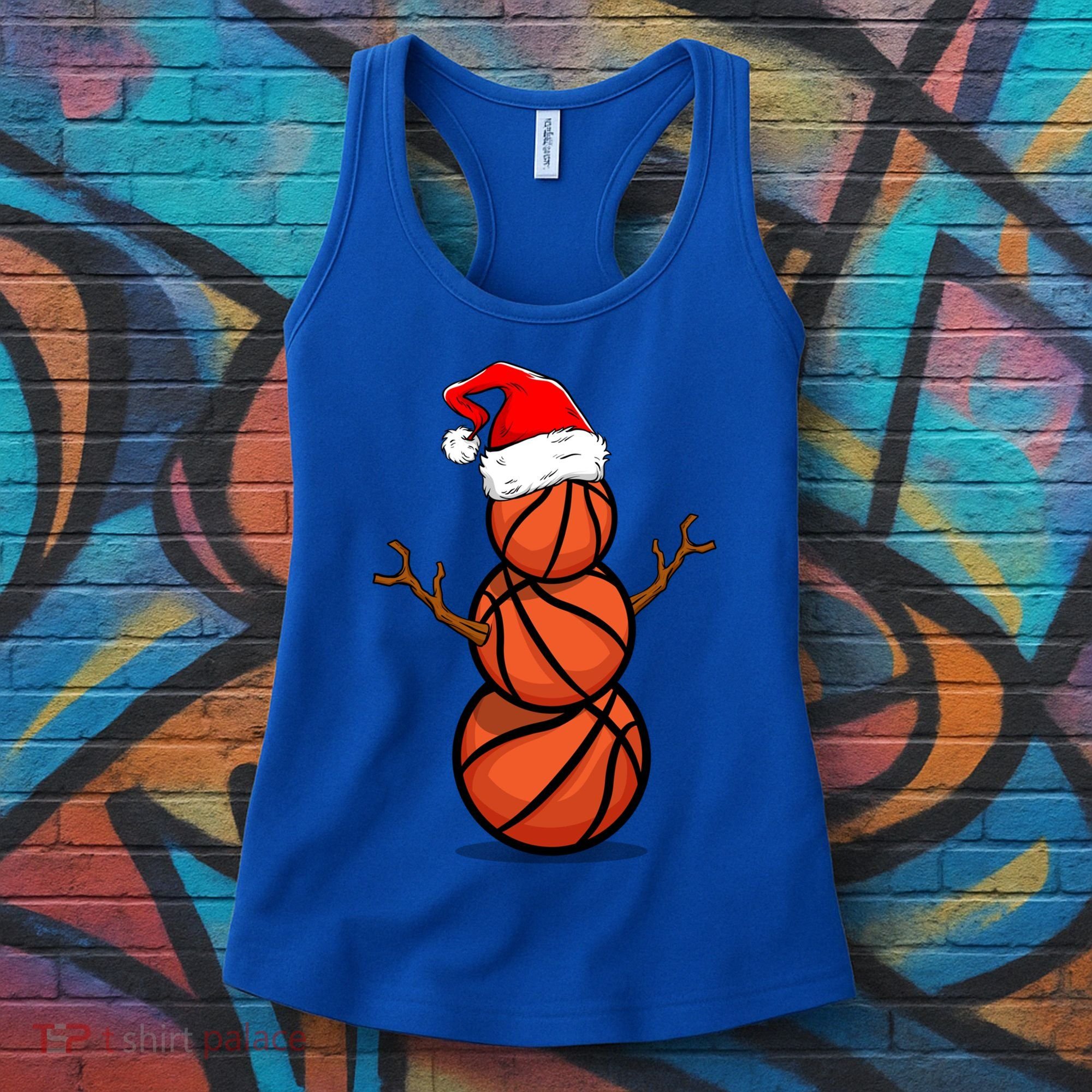 Funny Basketball Player Snow Christmas Gift Women's Tank Top