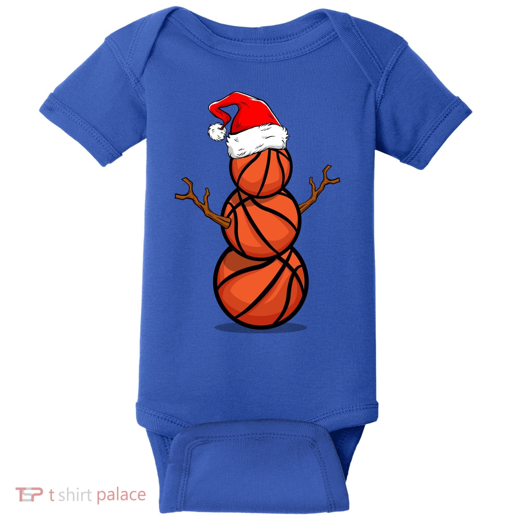 Funny Basketball Player Snow Christmas Gift Baby Bodysuit