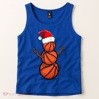 Funny Basketball Player Snow Christmas Gift Tank Top thumb 2