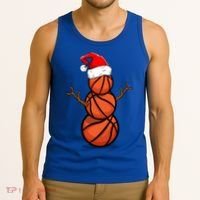 Funny Basketball Player Snow Christmas Gift Tank Top thumb 3