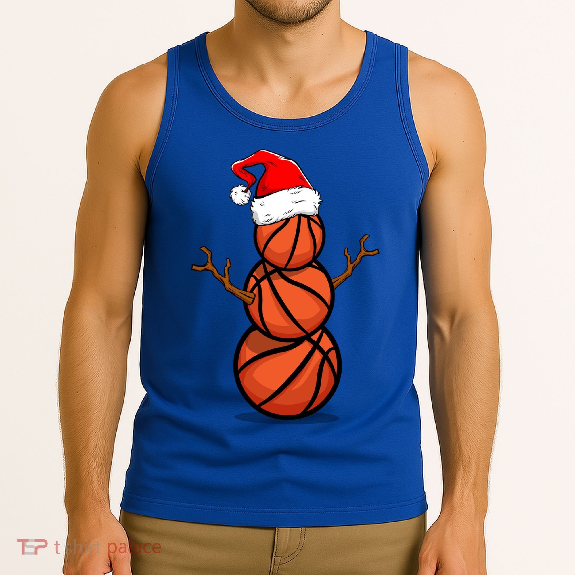 Funny Basketball Player Snow Christmas Gift Tank Top