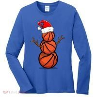 Funny Basketball Player Snow Christmas Gift Women's Long Sleeve Shirt thumb 0