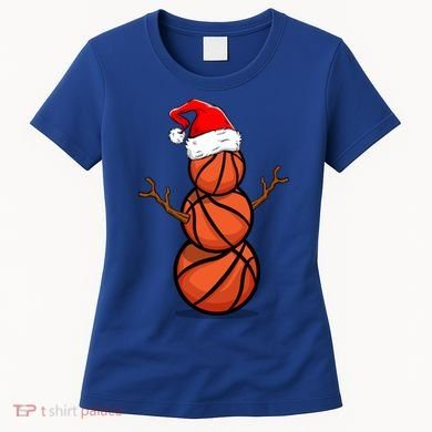 Funny Basketball Player Snow Christmas Gift Women's T-Shirt