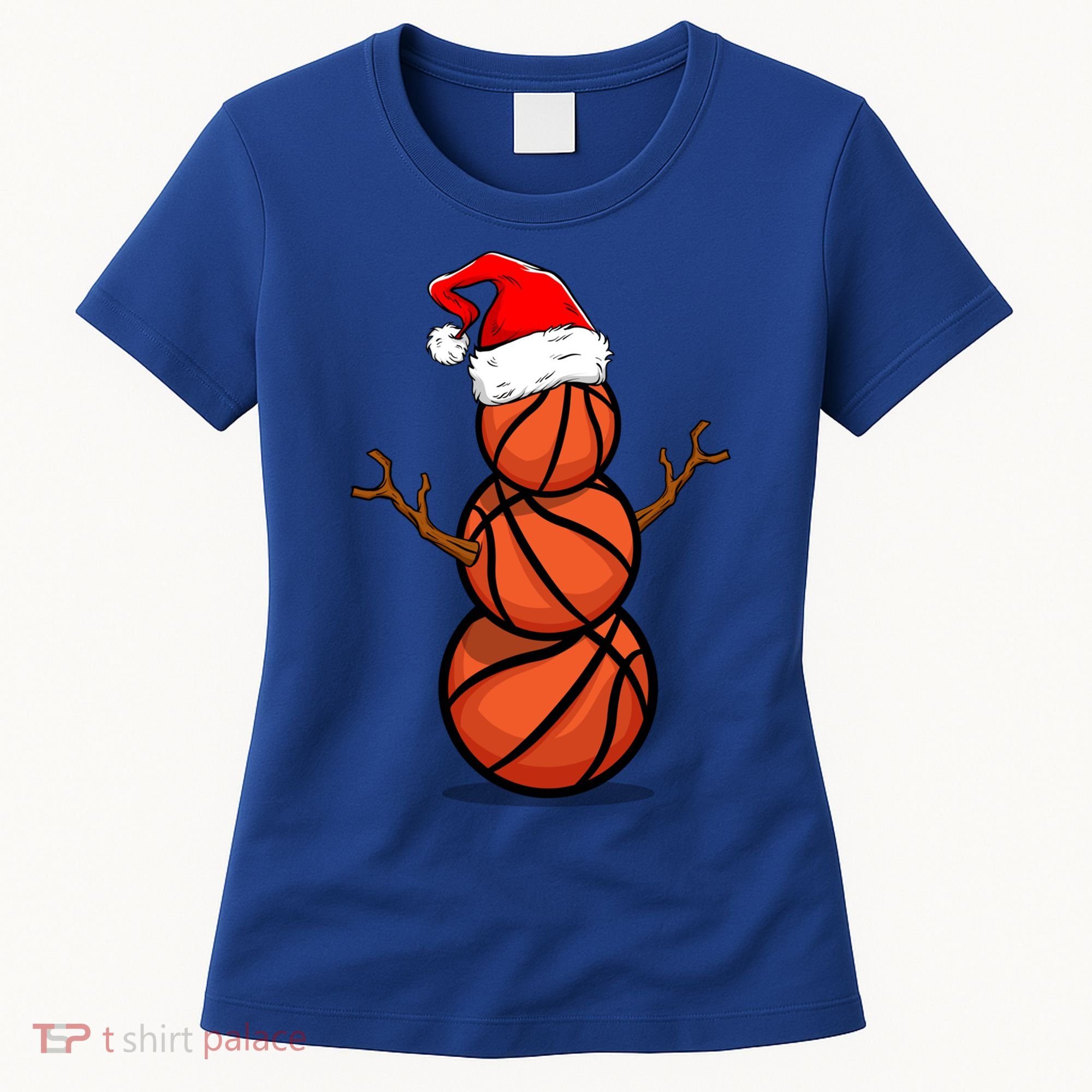Funny Basketball Player Snow Christmas Gift Women's T-Shirt