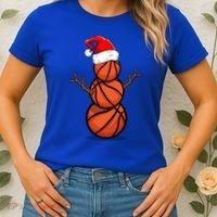Funny Basketball Player Snow Christmas Gift Women's T-Shirt thumb 2