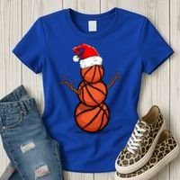 Funny Basketball Player Snow Christmas Gift Women's T-Shirt thumb 3