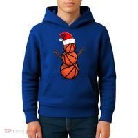 Funny Basketball Player Snow Christmas Gift Kids Hoodie thumb 4