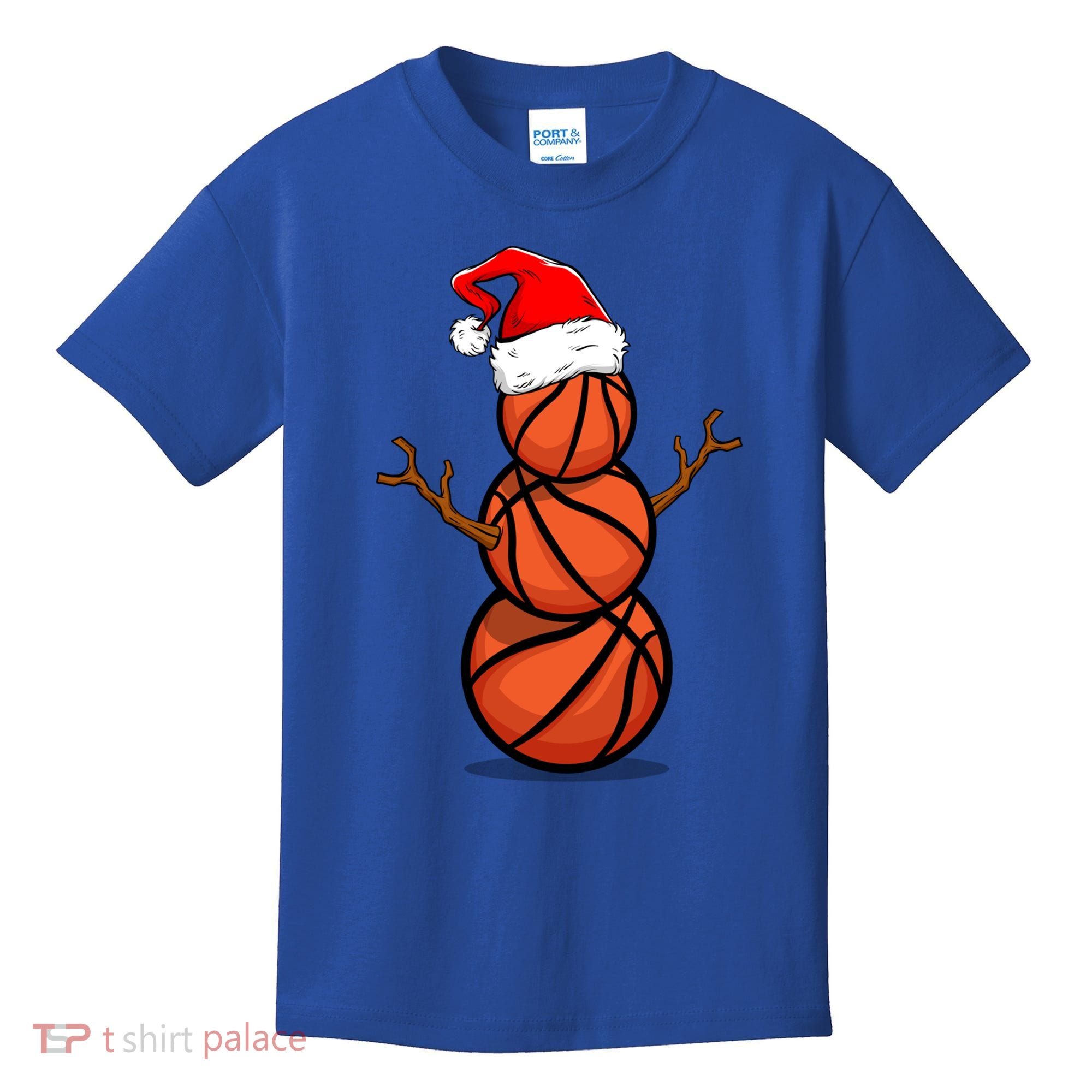 Funny Basketball Player Snow Christmas Gift Kids T-Shirt