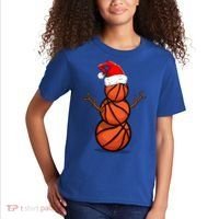 Funny Basketball Player Snow Christmas Gift Kids T-Shirt thumb 2