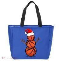 Funny Basketball Player Snow Christmas Gift Tote Bag thumb 0