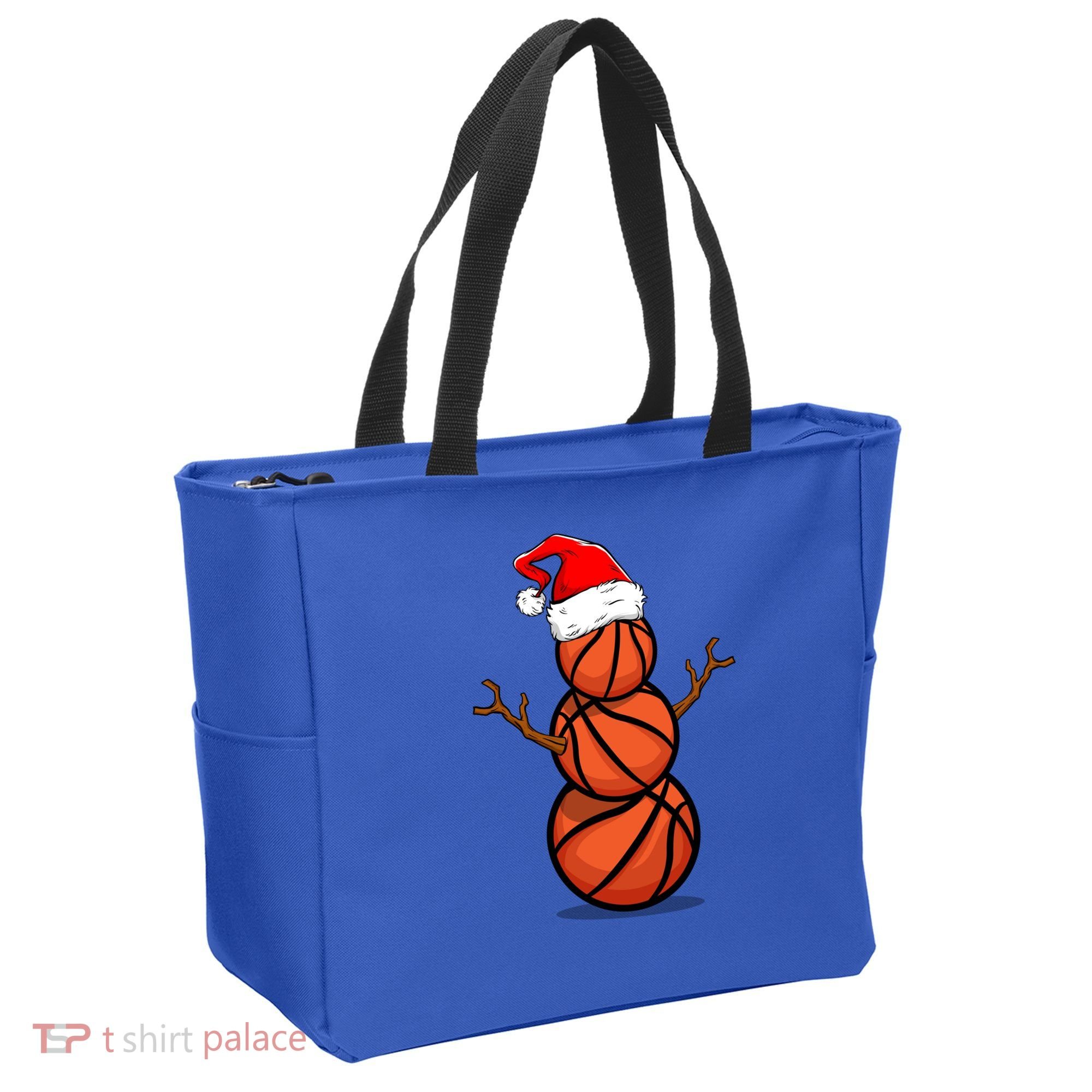 Funny Basketball Player Snow Christmas Gift Tote Bag