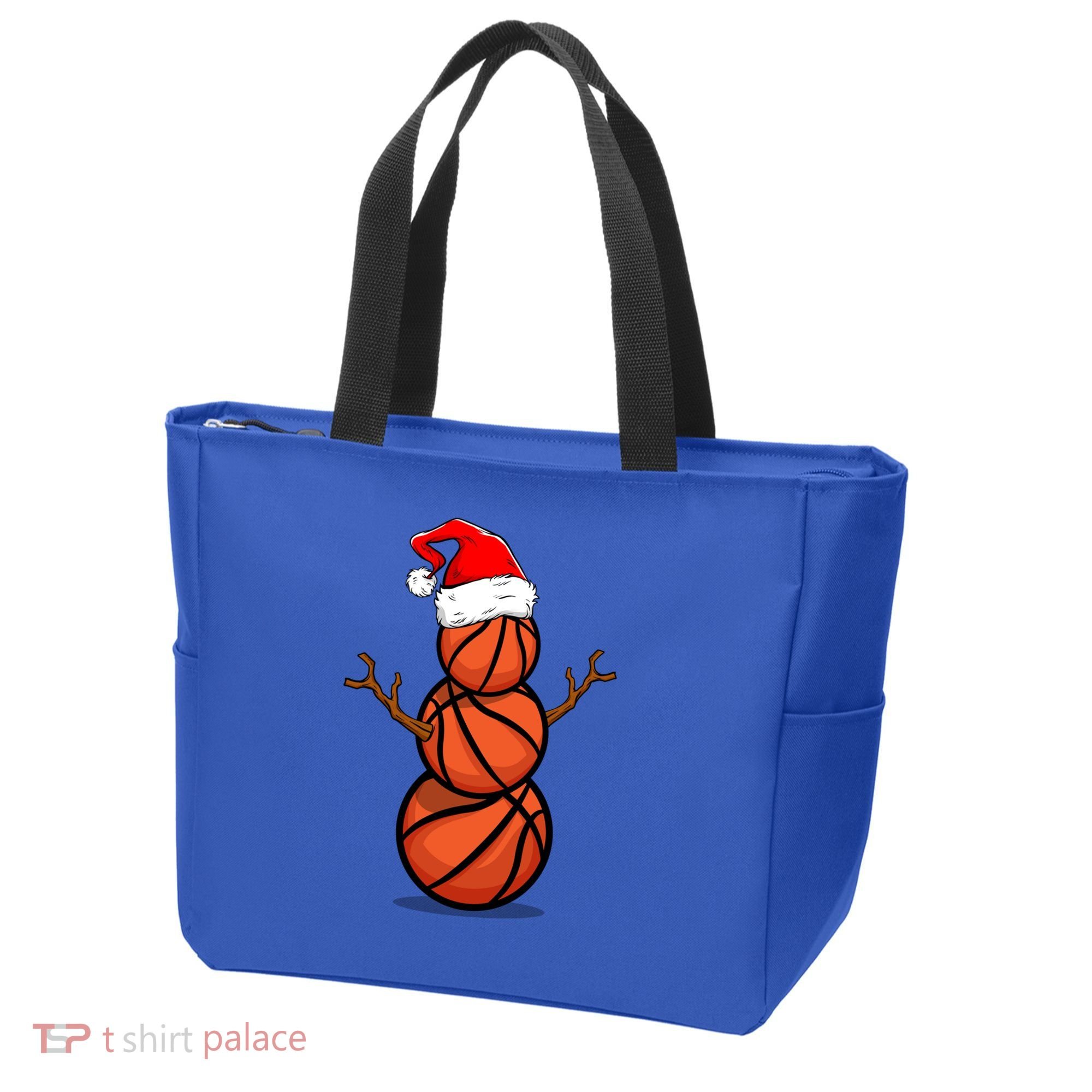 Funny Basketball Player Snow Christmas Gift Tote Bag