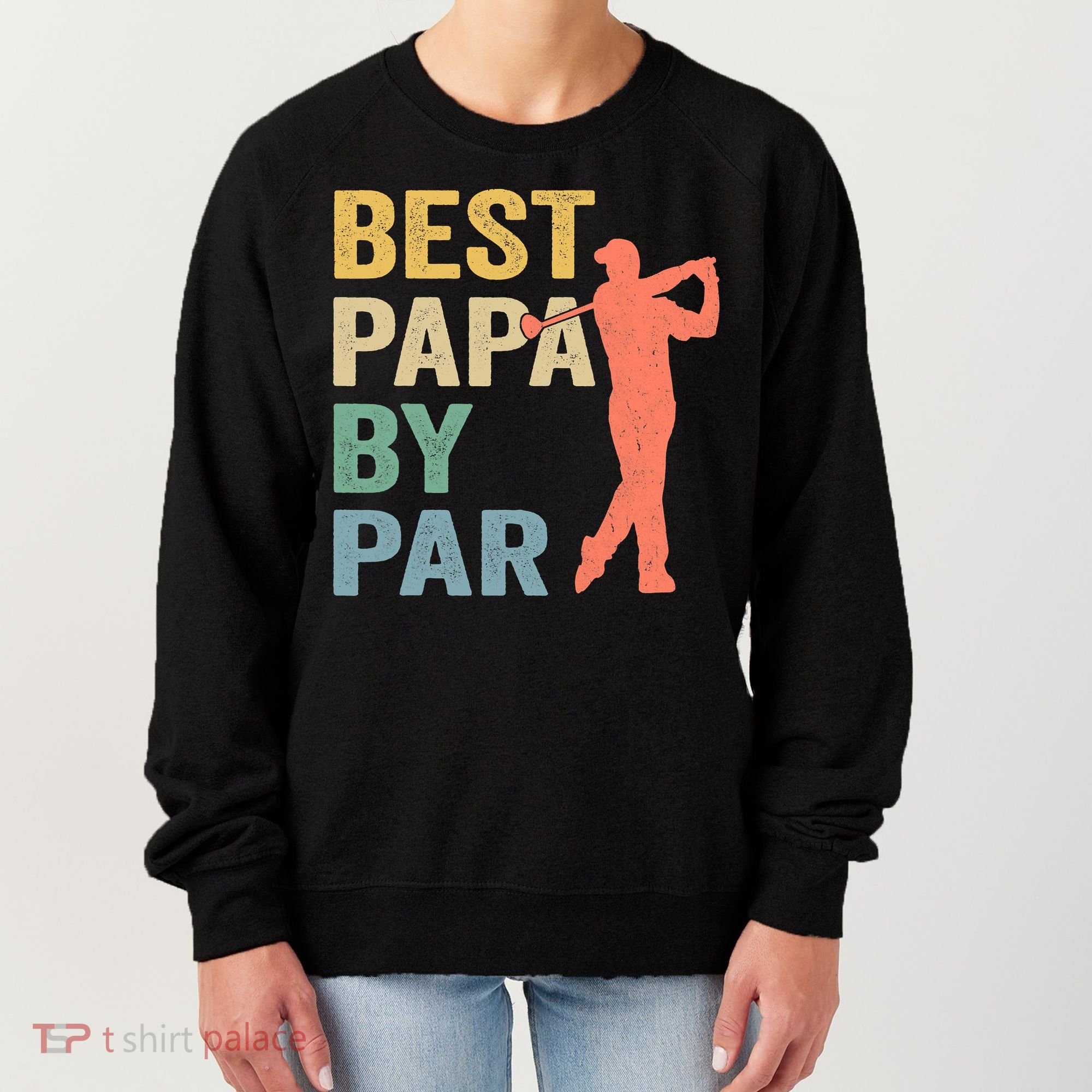 Funny Best Papa By Par Fathers Day Golf Grandpa Women's Sweatshirt