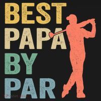 Funny Best Papa By Par Fathers Day Golf Grandpa Backpack thumb 2