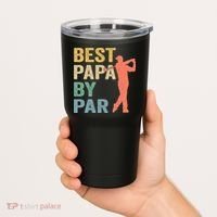 Funny Best Papa By Par Fathers Day Golf Grandpa Tumbler thumb 2