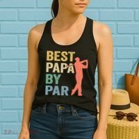 Funny Best Papa By Par Fathers Day Golf Grandpa Women's Tank Top thumb 2