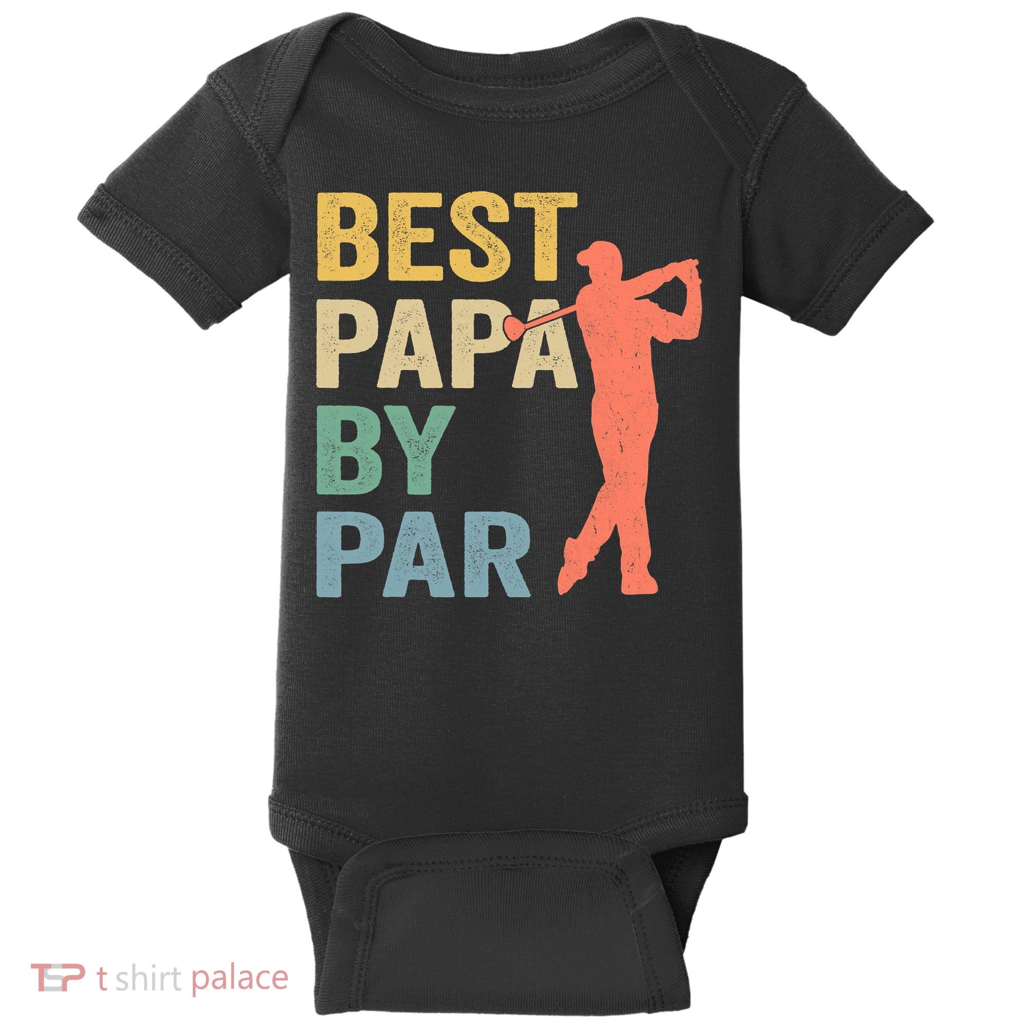 Funny Best Papa By Par Fathers Day Golf Grandpa Baby Bodysuit