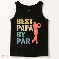 Funny Best Papa By Par Fathers Day Golf Grandpa Tank Top thumb 2