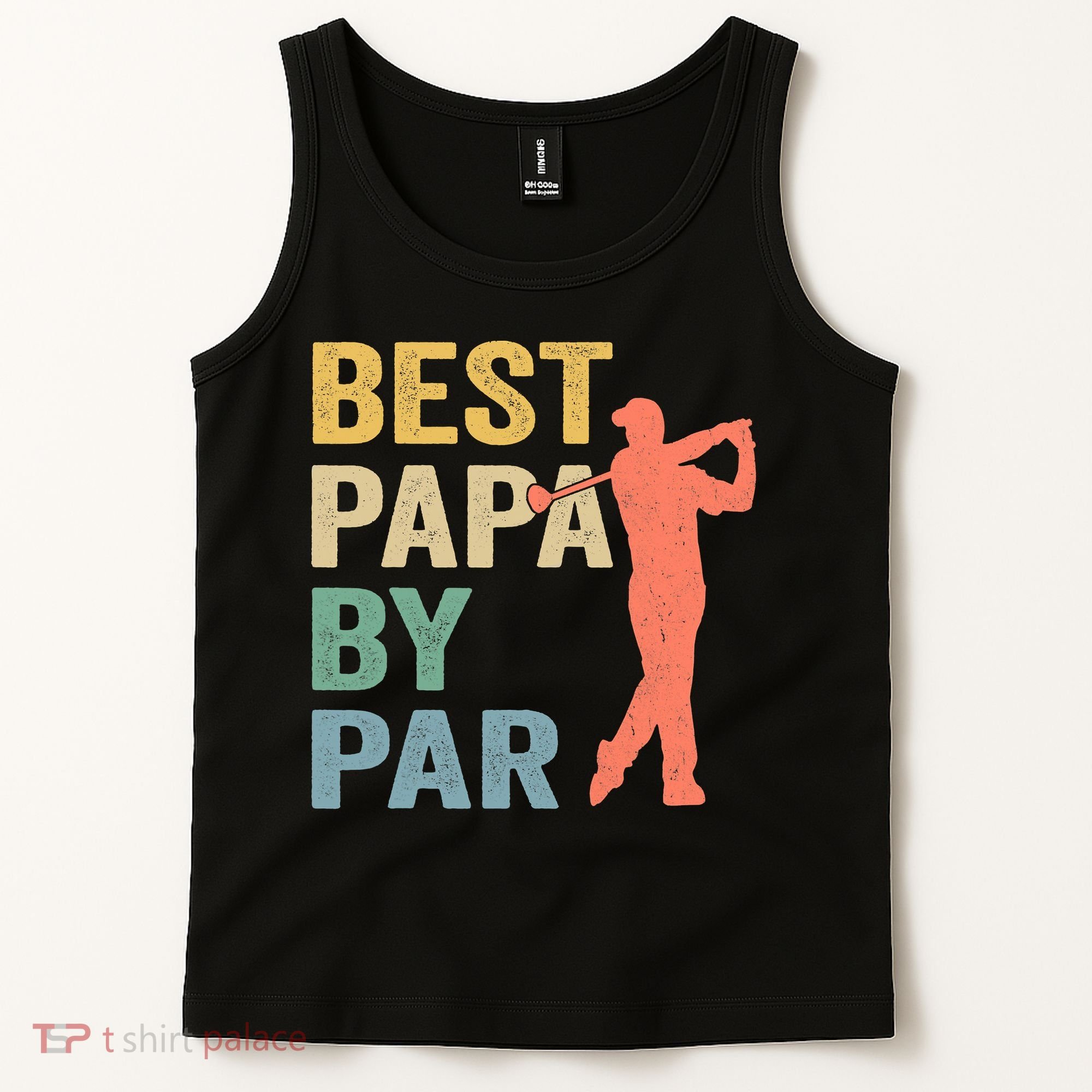 Funny Best Papa By Par Fathers Day Golf Grandpa Tank Top