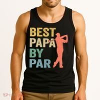 Funny Best Papa By Par Fathers Day Golf Grandpa Tank Top thumb 3