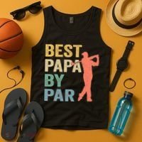 Funny Best Papa By Par Fathers Day Golf Grandpa Tank Top thumb 4
