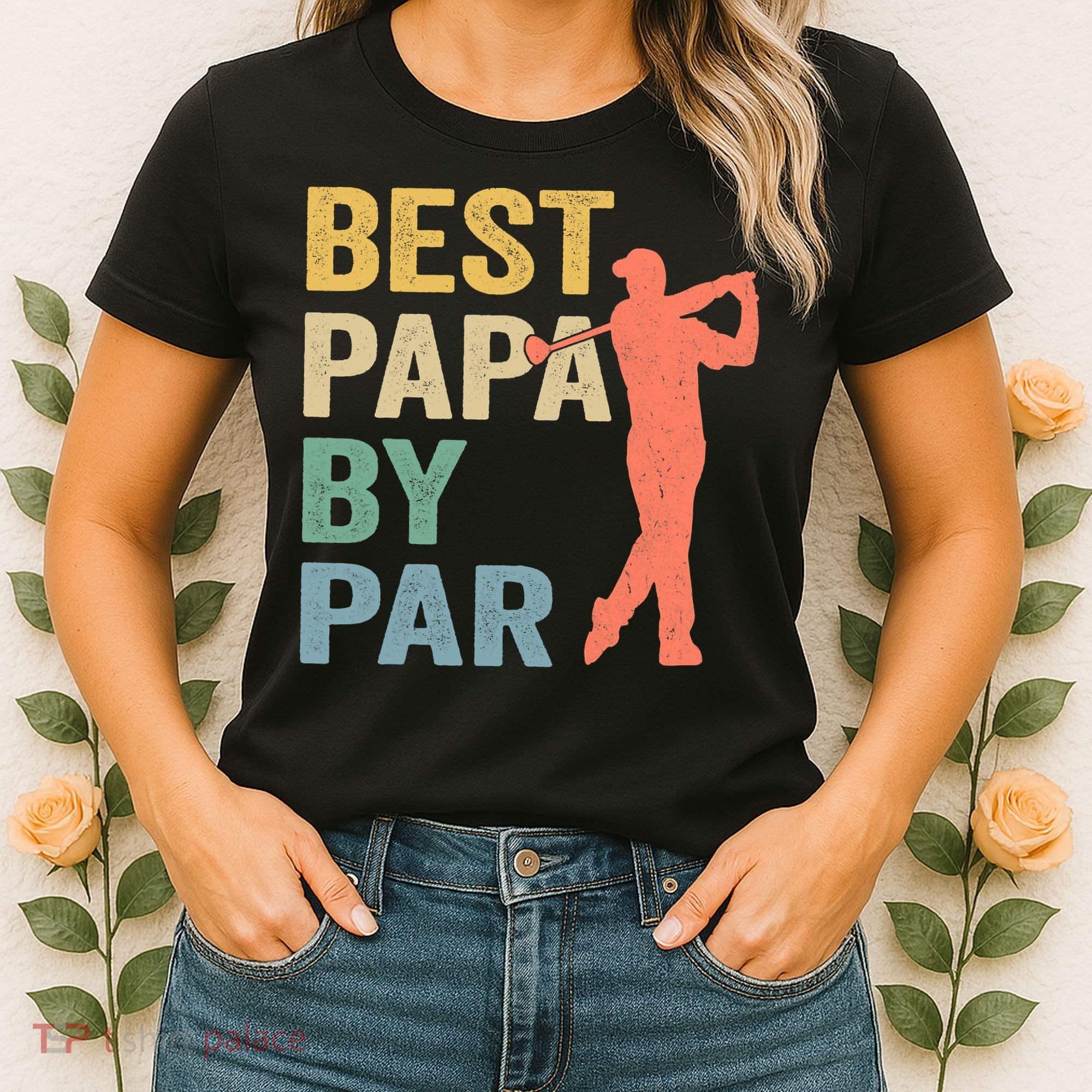 Funny Best Papa By Par Fathers Day Golf Grandpa Women's T-Shirt