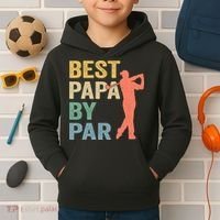 Funny Best Papa By Par Fathers Day Golf Grandpa Kids Hoodie thumb 2
