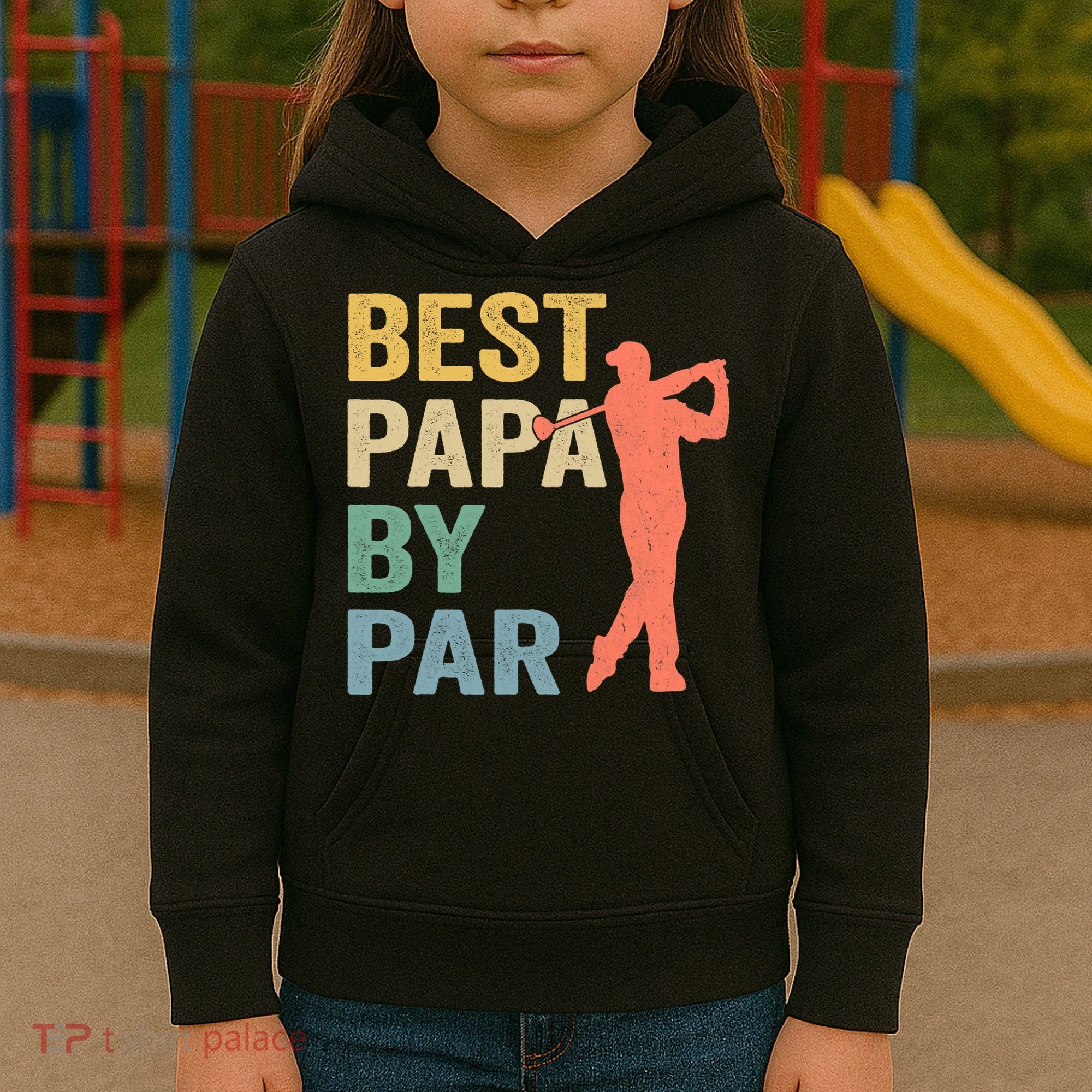 Funny Best Papa By Par Fathers Day Golf Grandpa Kids Hoodie