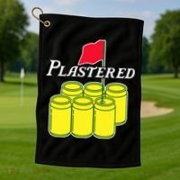 Funny Beer Plastered Golf Tournament Golf Towel thumb 1
