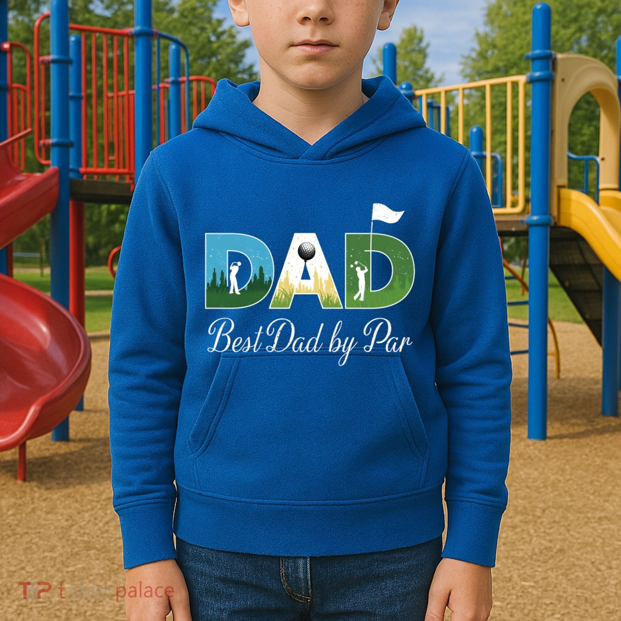 Funny Best Papa By Par FatherS Day Dad Grandpa Golfer Gift Kids Hoodie