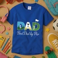Funny Best Papa By Par FatherS Day Dad Grandpa Golfer Gift Kids T-Shirt thumb 3