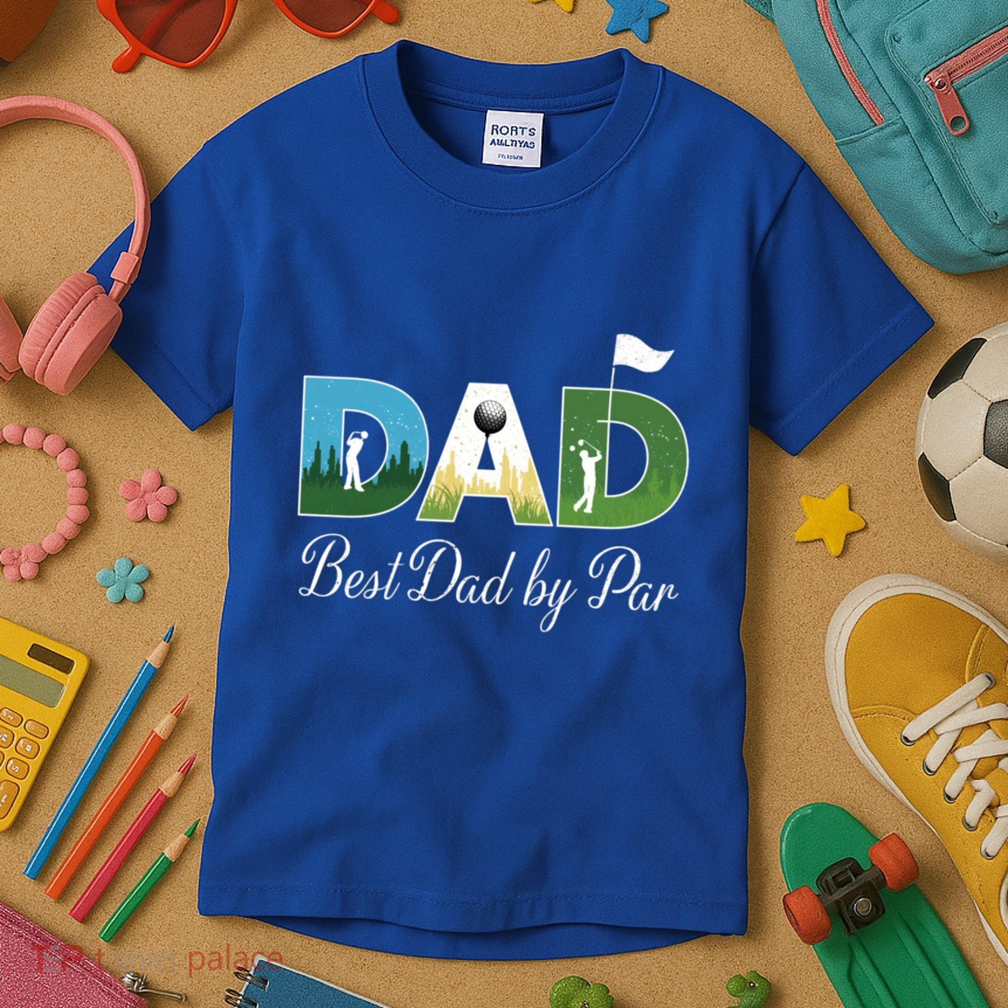 Funny Best Papa By Par FatherS Day Dad Grandpa Golfer Gift Kids T-Shirt