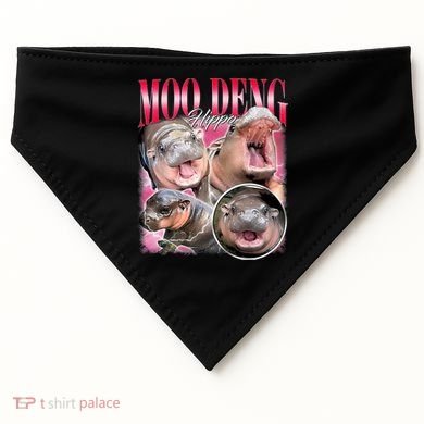 Funny Baby Pygmy Hippo Moodeng USA-Made Doggie Bandana