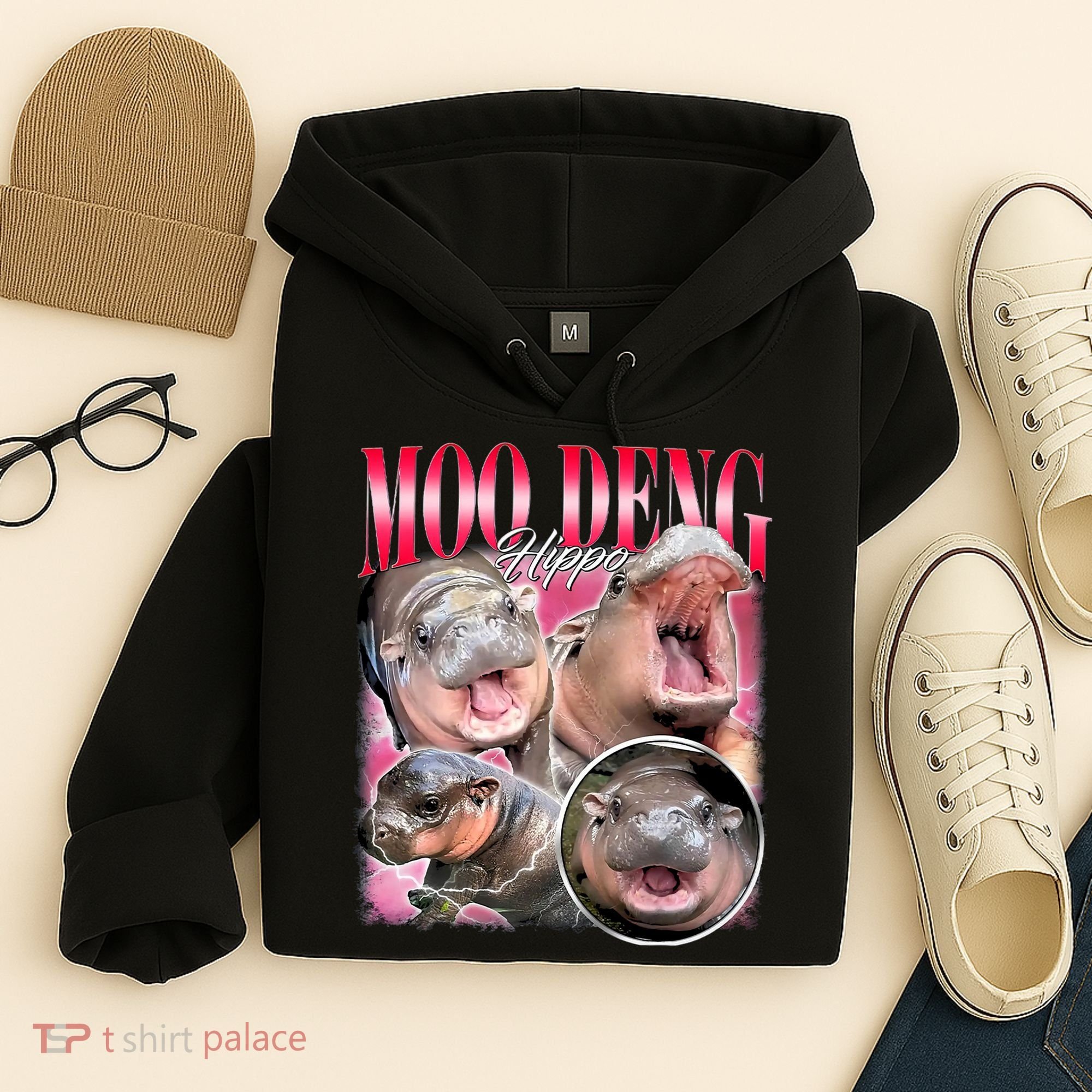 Funny Baby Pygmy Hippo Moodeng Hoodie