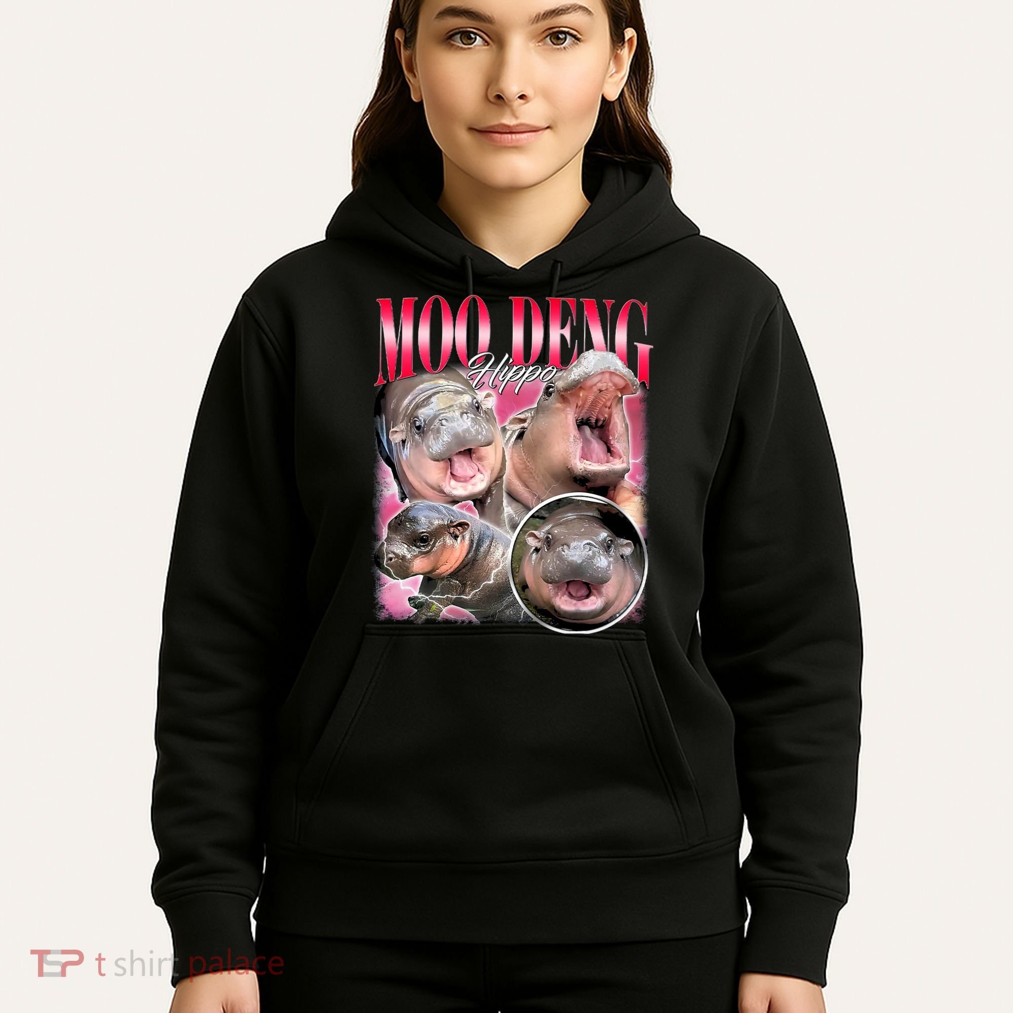 Funny Baby Pygmy Hippo Moodeng Hoodie