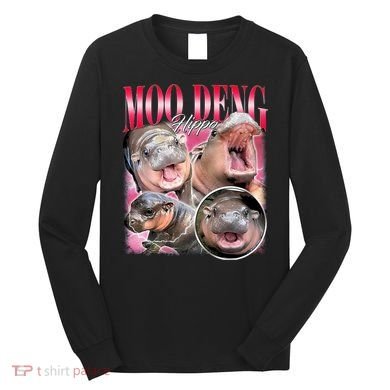 Funny Baby Pygmy Hippo Moodeng Long Sleeve Shirt
